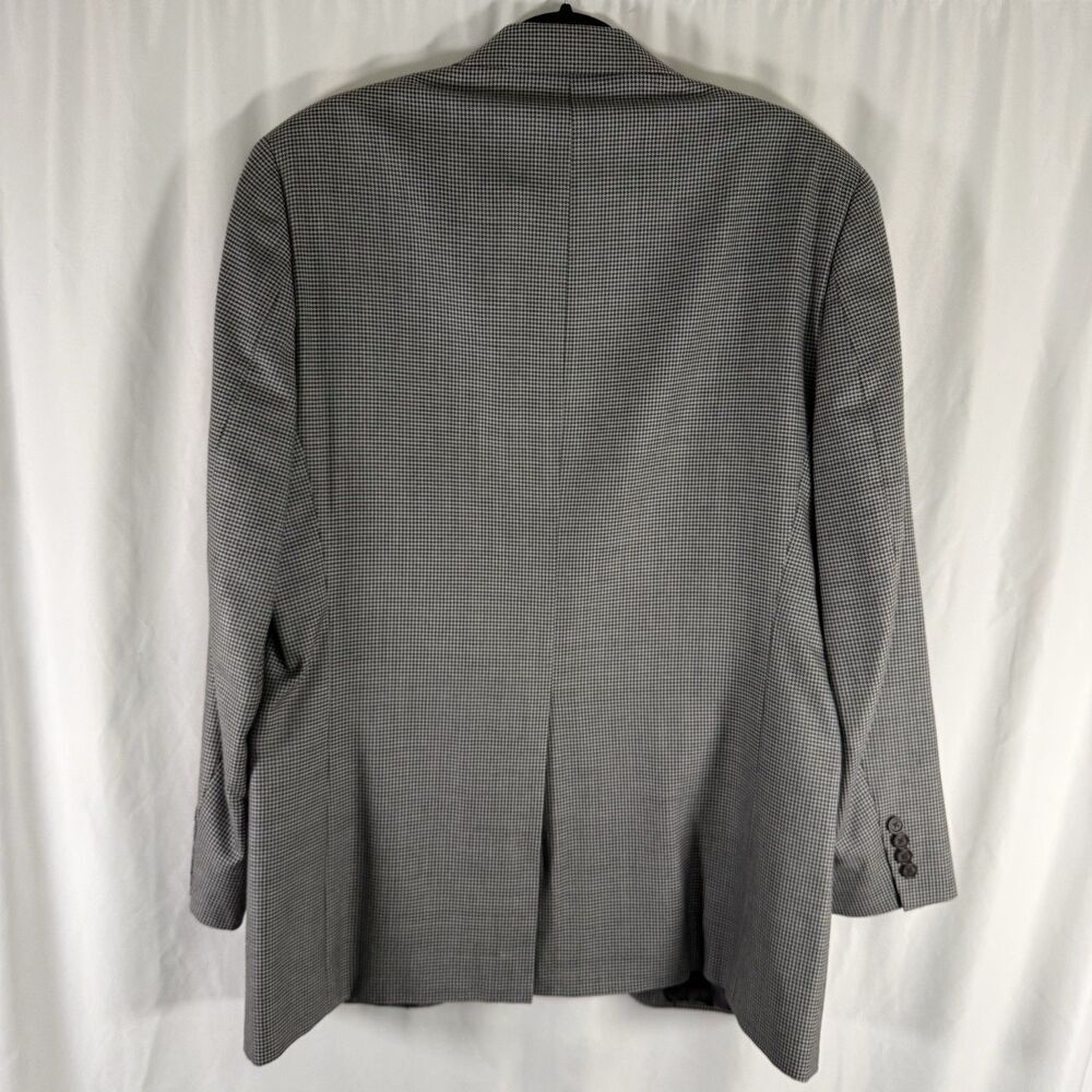 Ralph Lauren Silk Wool Blend Blazer Men's 42L Grey Houndstooth 2 Button Front - Picture 10 of 10